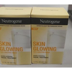 2X Neutrogena Skin Glowing AHA/PHA Weekly Exfoliating Facial Treatment 1.7oz.